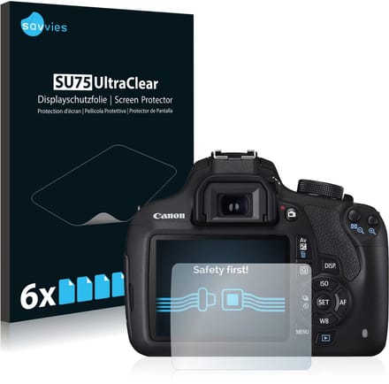 Savvies - Screenprotector voor Canon EOS 1200D - Folie Beschermfolie transparant 6 Stuks