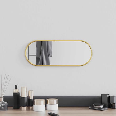 vidaXL - Wandspiegel - 40x15 - cm - ovaal - goudkleurig