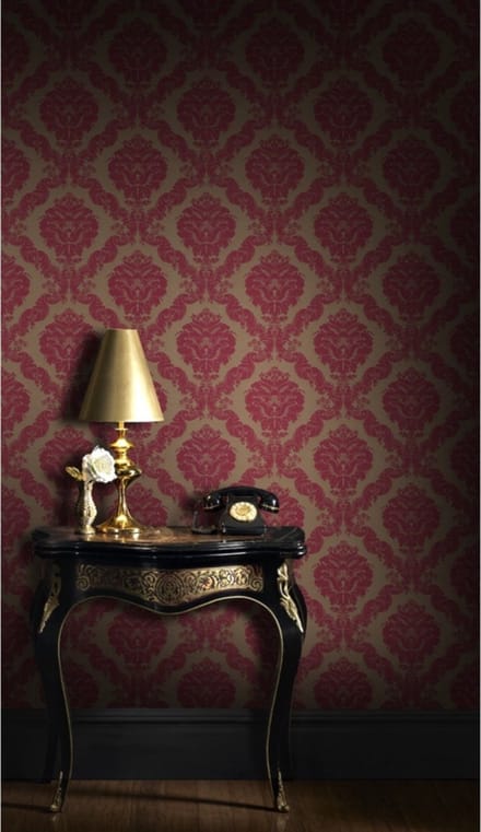 klassiek behang barok rood goud CAFE KROEG BEHANG BAROK