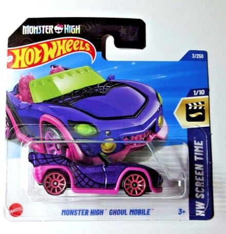 HOT WHEELS MONSTER HIGH 2025 GHOUL MOBILE PURPER PINK 1:64 HW SCREEN TIME 1/10