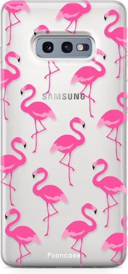 Fooncase Hoesje Geschikt voor Samsung Galaxy S10e - Shockproof Case - Back Cover / Soft Case - Flamingo