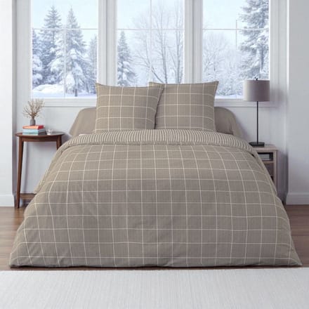 Dekbedovertrek Flanel - Winter - 240 x 220 cm - Lits-Jumeaux - Ehcon Taupe