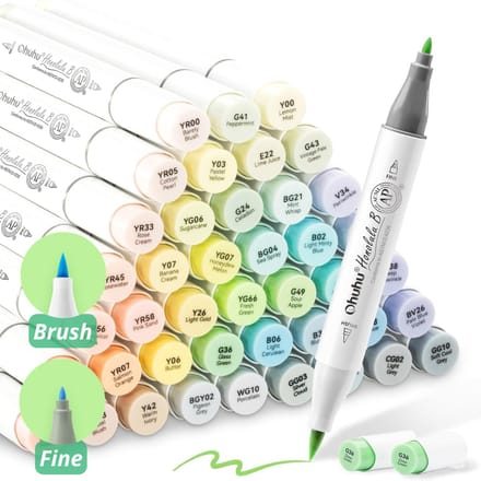 Ohuhu - Honolulu B Brush & Fine - Pastel Alcohol Art Markers - 48 kleuren - Blossoming