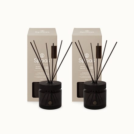 Spaas Reed diffuser - Set van 2 Geurstokjes - Katoenbloesem en Muskus - 80ml - Mindful Morning