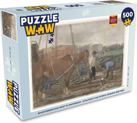 Puzzel Bouwterrein Oud-West te Amsterdam - Schilderij van George Hendrik Breitner - Legpuzzel - Puzzel 500 stukjes