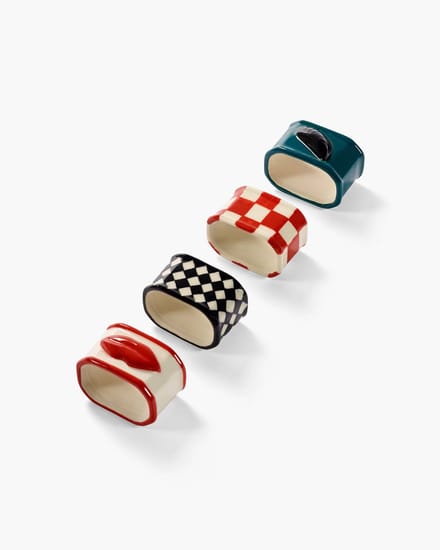 Serax Wouters & Hendrix Les Objets Mouleversants servetring set van 4 assorti