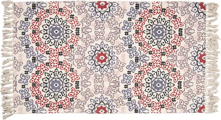 Clayre & Eef Vloerkleed 140x200 cm Blauw Rood Katoen
