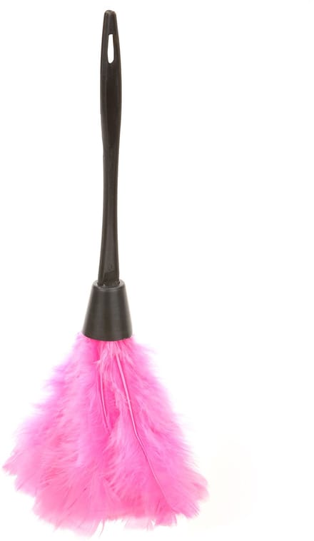 Roze plumeaux kamermeisje