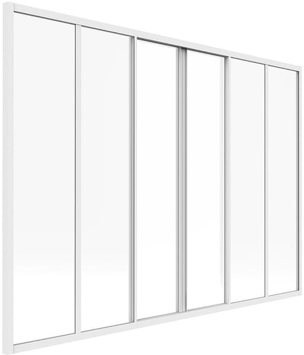 Vente-unique Schuifraam van gepoedercoat wit aluminium 180 x 130 cm (B x H) - RAVENA