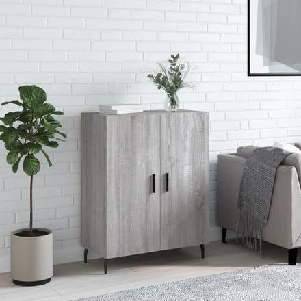vidaXL - Dressoir - 69,5x34x90 - cm - bewerkt - hout - grijs - sonoma - eikenkleurig