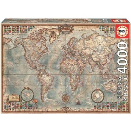 Puzzel Wereldkaart EDUCA 4000 Stukjes - Collectie Volwassene - Gemengd - Vanaf 12 jaar