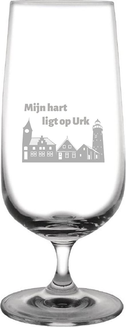 Gegraveerde bierglas op voet 41cl Urk