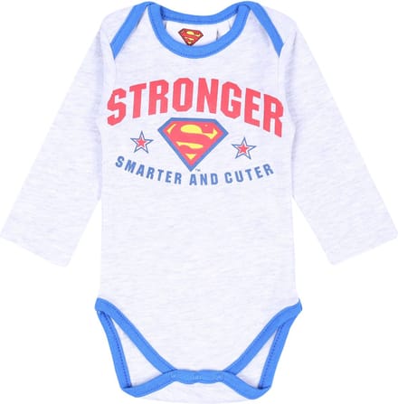 Grijs gemêleerd babyrompertje - Superman