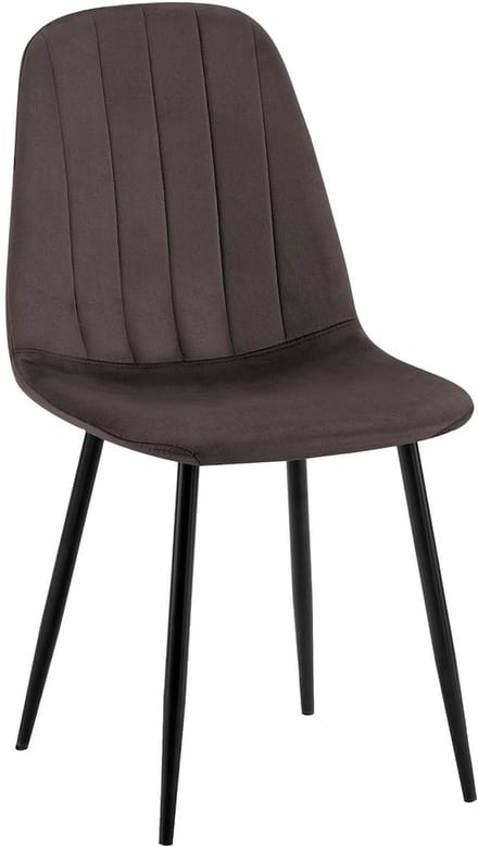 CLP Baxter Eetkamerstoel - Zwart Metalen Frame - Velvet - Fluweel - Metaal/bruin