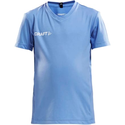 Craft Squad Jersey Solid SS Shirt Junior  Sportshirt - Maat 122  - Unisex - blauw/wit Maat 122/128
