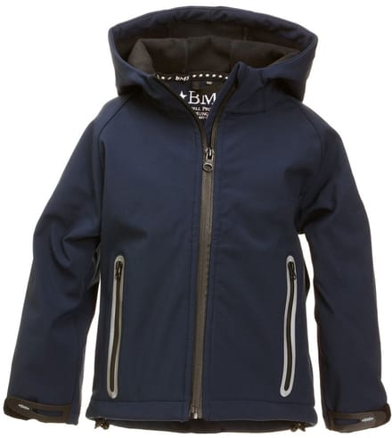 BMS Kids Softshell Kinderjas Stealth met capuchon Navy