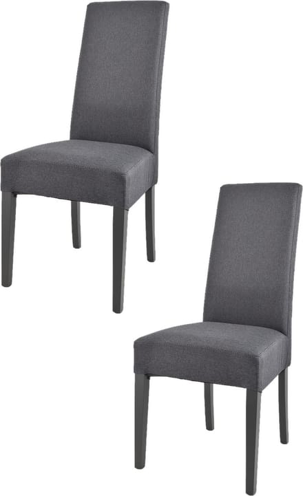 Tommychairs Chiara - Eetkamerstoelen - Set van 2 - Donkergrijs - Stof & Hout
