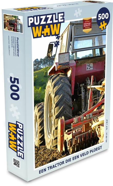 Puzzel Een tractor die een veld ploegt - Legpuzzel - Puzzel 500 stukjes