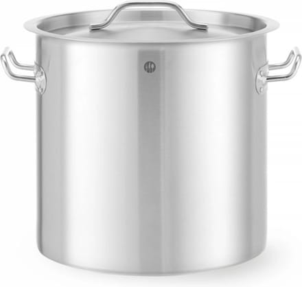 HENDI Kookpan met deksel – 36L – inductiegeschikt – koelblijvende handgrepen – matte afwerking