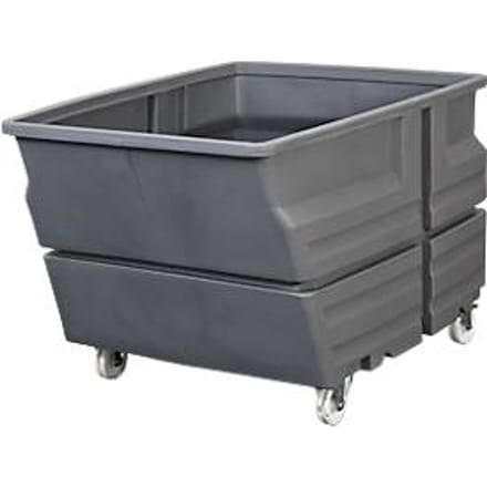 Universele container, polyethyleen, grijs, 800 l, B 1030 x D 1340 x H 900 mm, met wielen