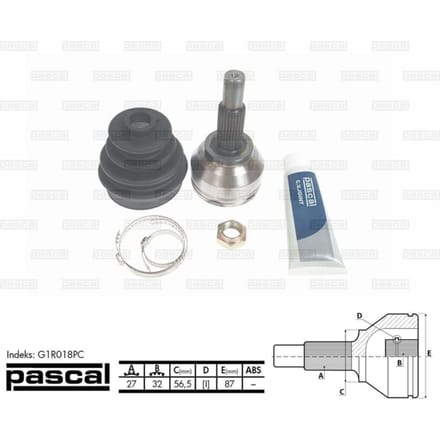 Homokineet reparatie set, aandrijfas PASCAL G1R018PC