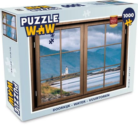 Puzzel Doorkijk - Water - Vuurtoren - Legpuzzel - Puzzel 1000 stukjes volwassenen