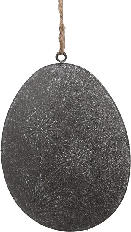 Clayre & Eef Paashanger Ei 8 cm Grijs Metaal