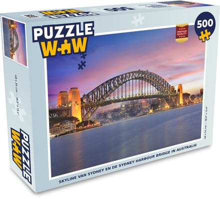 Puzzel Skyline van Sydney en de Sydney Harbour Bridge in Australië - Legpuzzel - Puzzel 500 stukjes