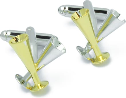 Manchetknopen - Champagneglazen Flute Goud en Zilverkleurig