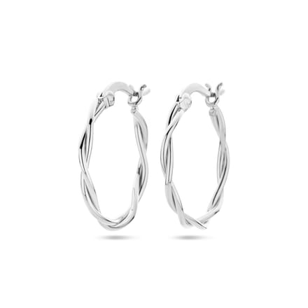 Zilver Gerhodineerd Oorringen Gedraaide Buis 2,0 MM 1337896