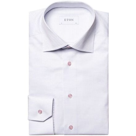 Eton Overhemd Micro Check Signature Twill Blauw-Roze / male