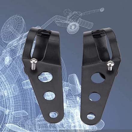Headlight Mounting Bracket - 35-43mm - Motorcycle Headlight Mount Bracket Fork Tube Clamp Kit - Chopper - Cafe Racer - Zwart