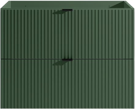 Vente-unique Hangmeubel onder wastafel met strepen - Mat groen - 80 cm - ZEVINI