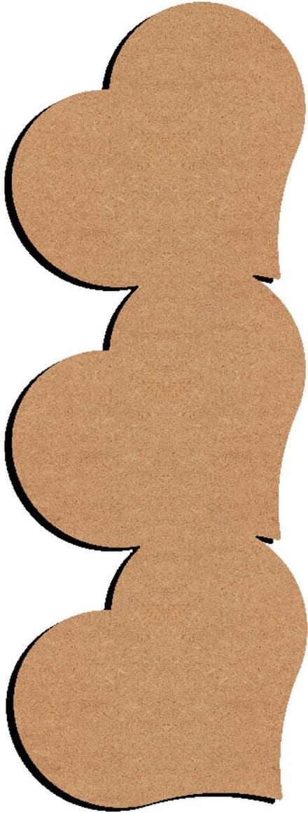 Gomille MDF knutsel harten decoratie 53x19 cm multicolor.