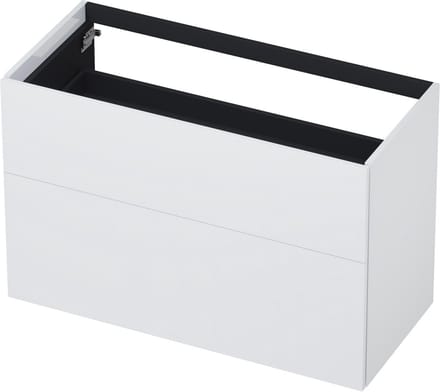 INK wastafelonderkast 2 laden greeploos push to open gelakt 100x45x65cm, hoogglans wit