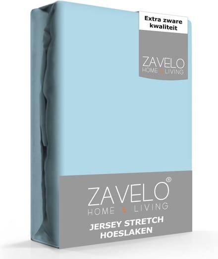 Zavelo® Jersey Hoeslaken Ice-Blue-Lits-jumeaux (190x220 cm)