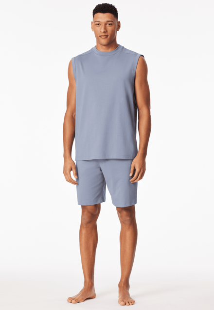 Korte, oversized pyjama zonder mouwen, blauwgrijs - Modern Nightwear 54