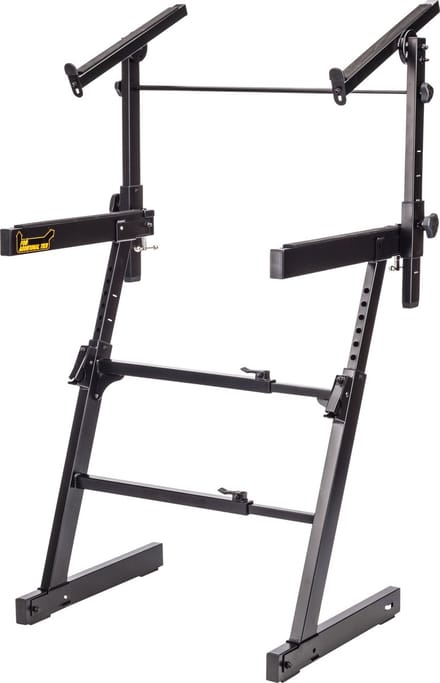 HERCULES Stands HCKS-410B dubbele keyboardstandaard, Auto Lock hoogteverstelling, Z-stijl