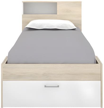 Vente-unique Bedframe hout natuurlijk licht, wit 90 x 190 cm