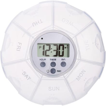 Stofdicht gescheiden pillenorganizer, pillendoosje, elektronische timer, wekker, herinneringsmedicijn wit