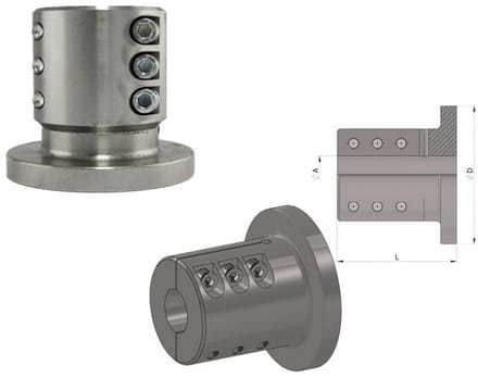 Exalto Klemnaaf voor As ø50mm / Flens ø146mm - onbewerkt