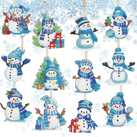 Kerstdecoratie set met diamant schilderen, unieke hangers en creatieve hobby materialen