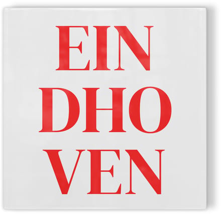 Tegeltje Eindhoven - wit rood - tegeltje stad - tegeltje met tekst