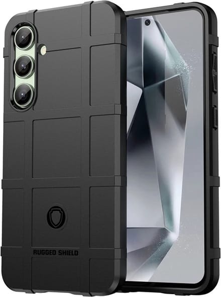 MobyDefend Hoesje - Geschikt voor Samsung Galaxy S24 FE - Rugged Shield TPU Backcover - Zwart