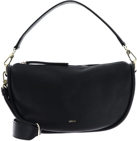 abro schoudertas Leather Dalia Hobo Bag Willow Black / Gold zwart