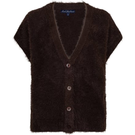 Red Button vest SRB5116 Sleeveless Fuzzy - Espresso