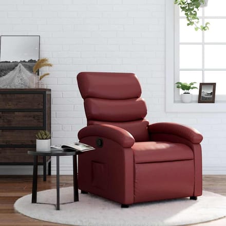 vidaXL - Fauteuil - verstelbaar - kunstleer - wijnrood