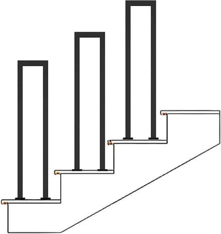 Buiten Trapleuning - Traphek Buiten - Veilig Traplopen - Smeedijzer Ontwerp - 75 cm - Mat Zwart