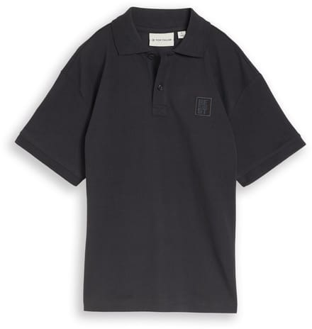 Tom Tailor - Oversized piqué poloshirt - Maat 140 - coal grey