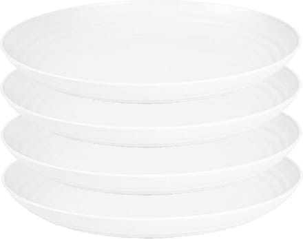 PlasticForte Rond bord/camping bord - 4x - D25 cm - Ivoor wit - kunststof